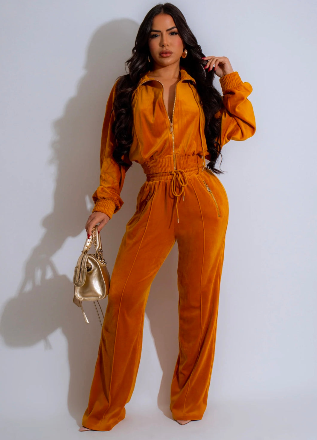 Most Wanted Velvet Set Mustard