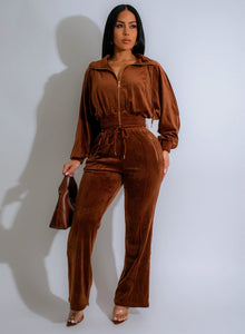 Most Wanted Velvet Set Brown